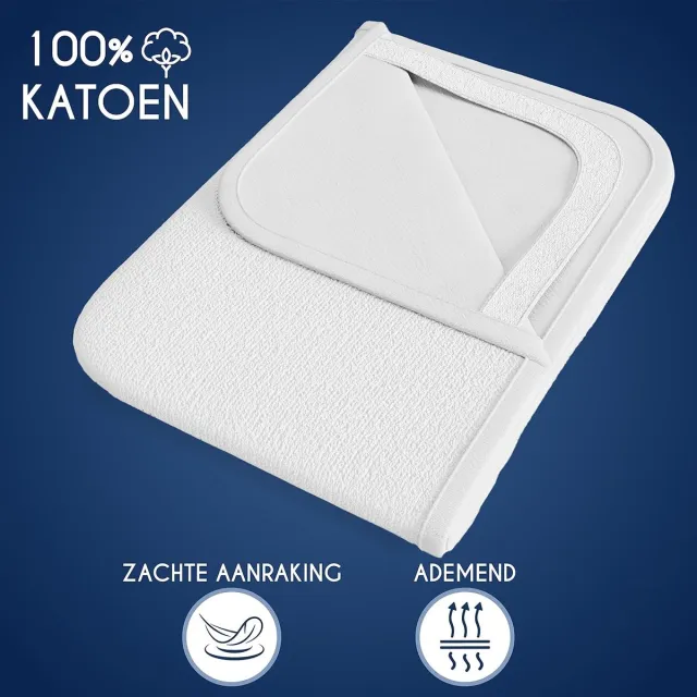 Famanu Waterdichte matrasbeschermer 180x200 cm, ademend, elastisch, ideaal voor bescherming tegen vocht, perfect voor gezinnen, kinderen en huisdieren, met 15 jaar garantie Wit
