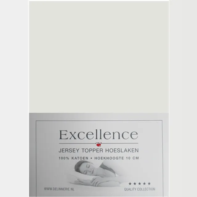 Excellence Hoeslaken Katoen - Litsjumeaux - 180x220 cm - Ecru