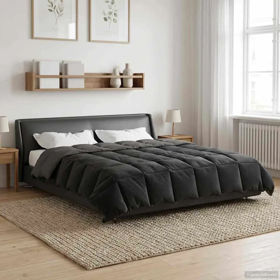 vidaXL Vol jaar dekbed 200 x 240 cm Microfiber (100% polyester) lichtgrijs, foto 4