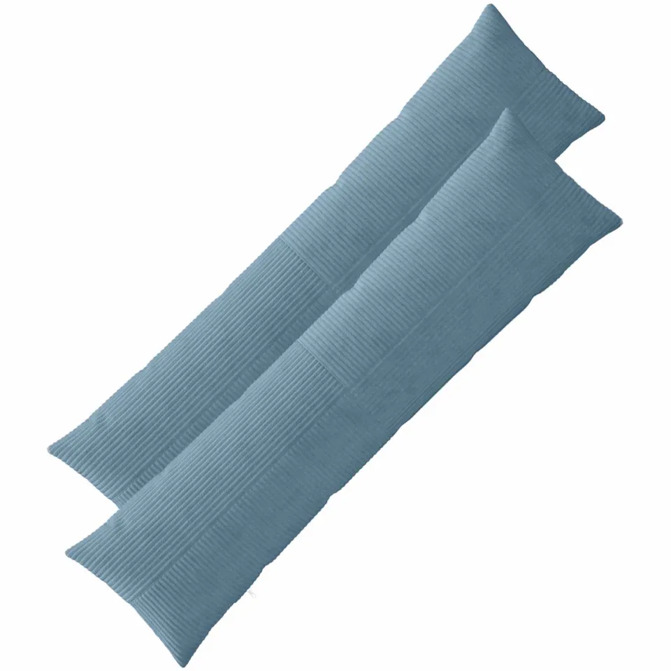 vidaXL Kussensloop 2 st ALMELO Blauw 40 x 145 cm corduroy, foto 3