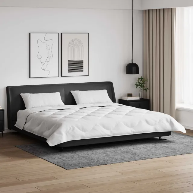 vidaXL Winter Dekbed met kussen 3 st Wit Microvezel