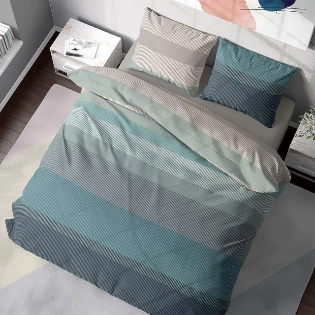 Famanu Dekbedovertrekset 200 x 200 cm katoen 3-delig turkoois lichtblauw. Een veelzijdige en handige keuze voor dagelijks gebruik in en om het huis. Veelkleurig
