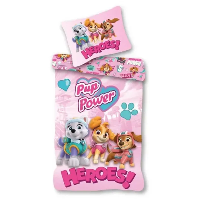PAW Patrol Heroes! dekbedovertrek 140 x 200 cm - 70 x 90 cm Katoen Roze
