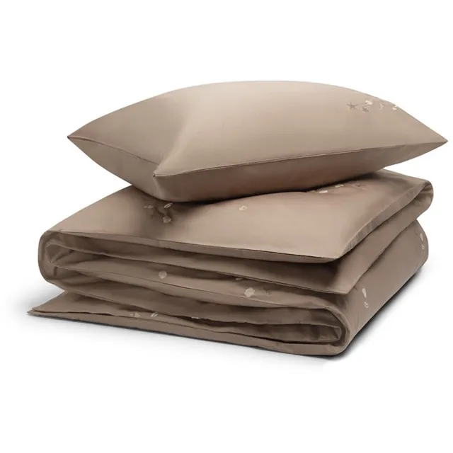 Yumeko dekbedovertrek katoensatijn warm taupe seashell + 1/ - Bio, eco & fairtrade
