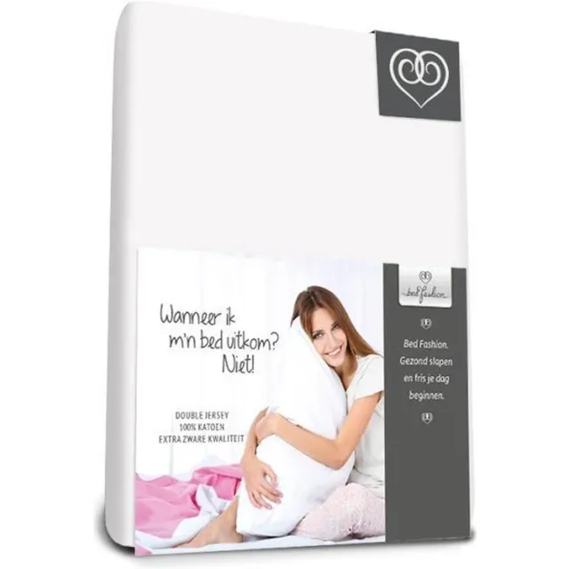 Bed-Fashion Double Jersey hoeslaken extra zwaar 140 x 210 cm wit