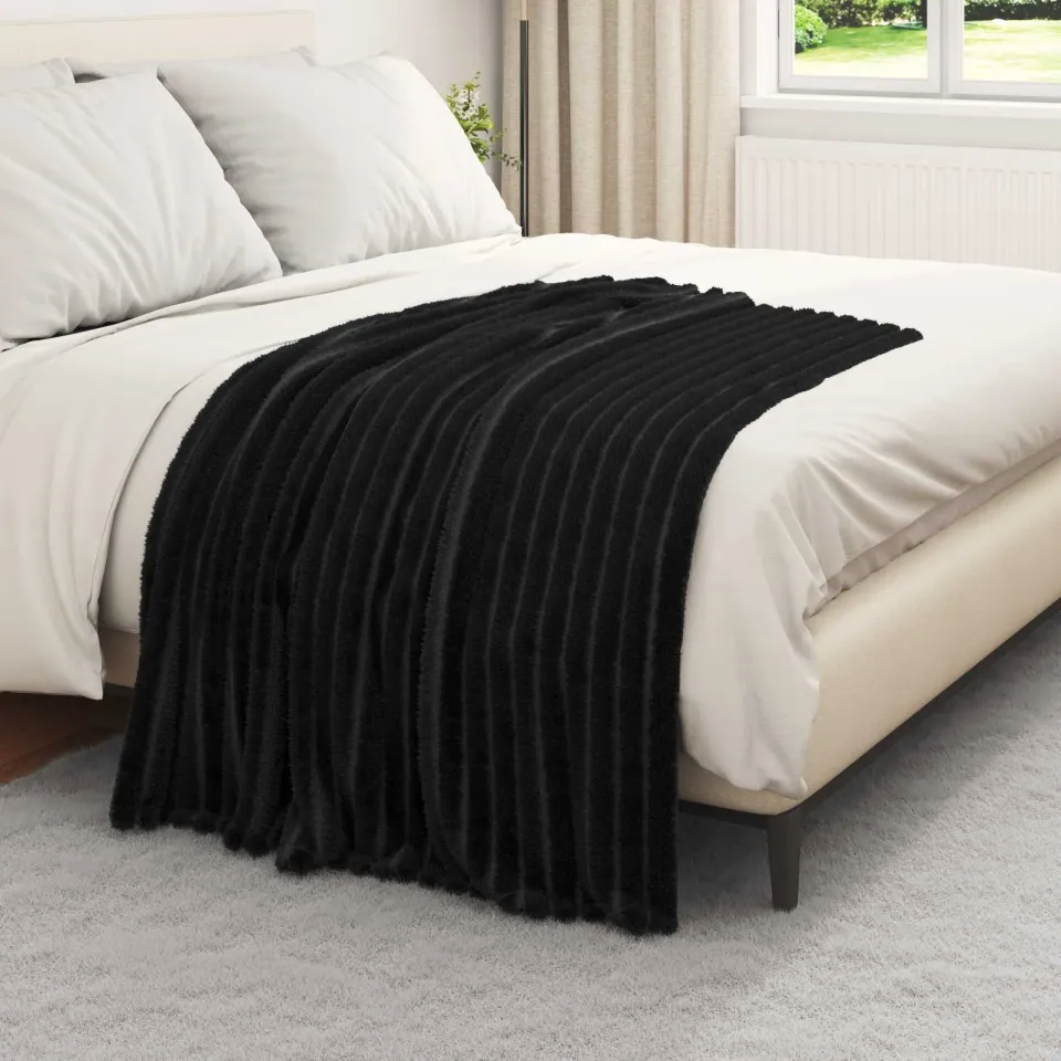 vidaXL plaid Zwart 150 x 130 cm 0,45 kg Fleece, foto 3