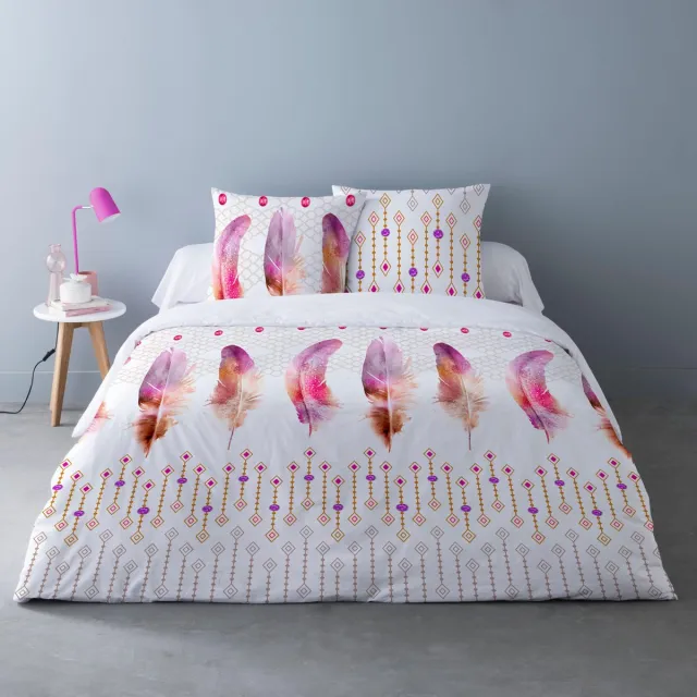 Welterusten Luxe katoen dekbedovertrek PLUM 240 x 200/220 met slopen wit