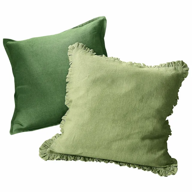 Loberon Kussenhoes set van 2 Mormant groen