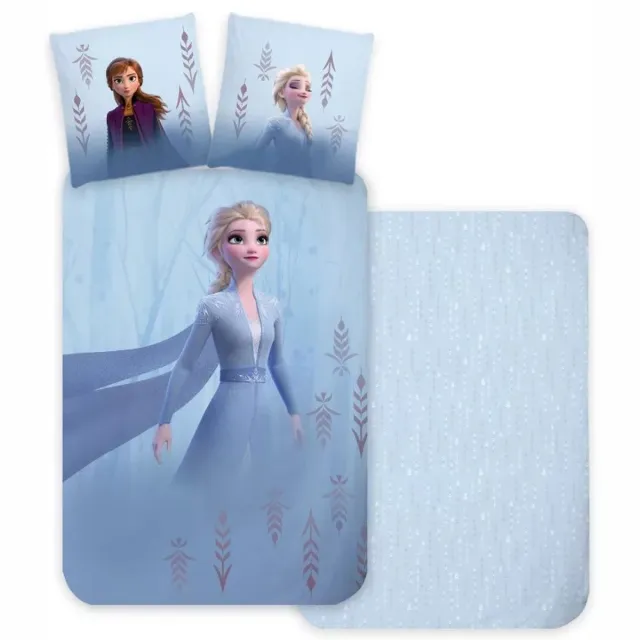 Disney Frozen Elsa Dekbedovertrek 100 x 135 cm - Katoen - 40 x 60 cm Blauw