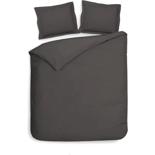 Heckett & Lane Puntini Dekbedovertrek - Dark Gull Grey Antraciet