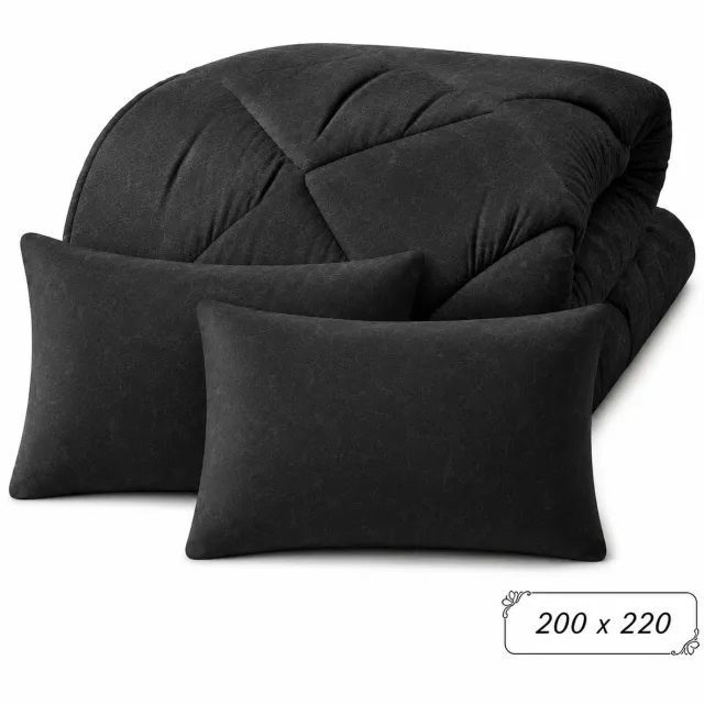 Roden Blue Dekbedset - 200x220 - inclusief 2 Kussenslopen - Zwart - Hotelkwaliteit - Zacht, Warm, Ademend - All Season - Wasbaar