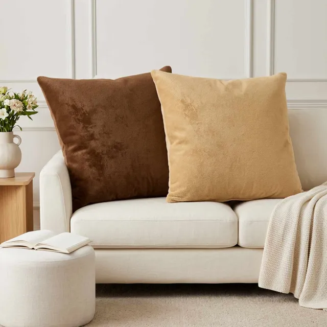vidaXL Kussensloop 2 st HEERLEN Taupe 80 x 80 cm Flanel