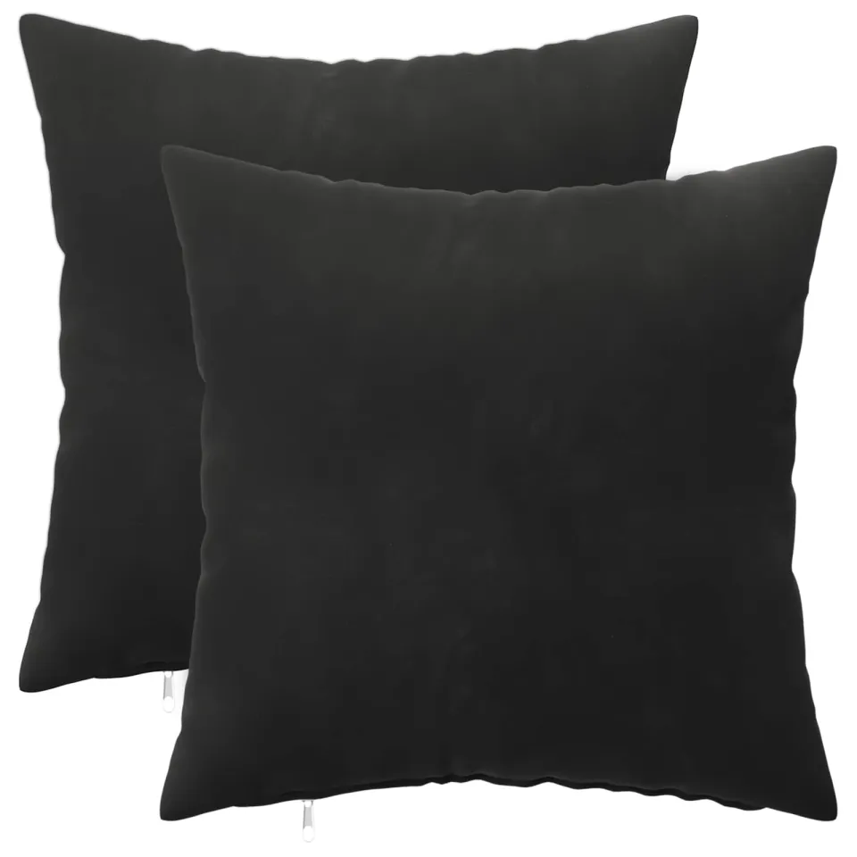 vidaXL Kussensloop 2 st HEERLEN Zwart 35 x 35 cm Fluweel, foto 3