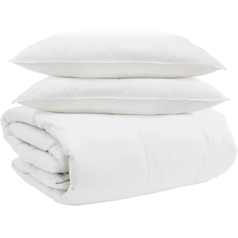 vidaXL Dekbed Set met kussen 3 st Wit Donsveertjes, foto 3