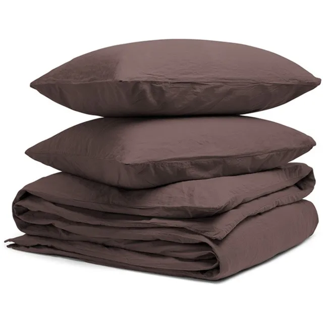 Yumeko dekbedovertrek hennep/katoen roasted bruin 200x220 + 2/60x70 - Biologisch & ecologisch Roasted Brown