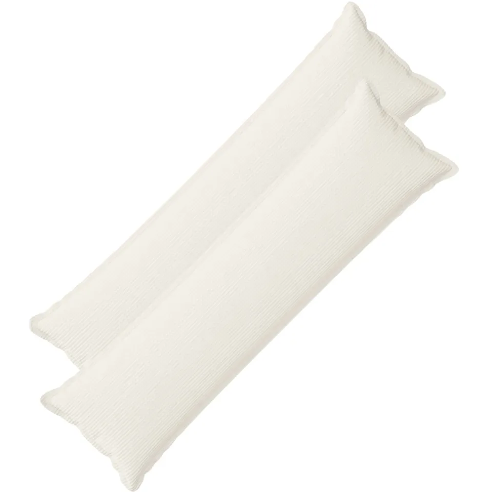 vidaXL Kussensloop 2 st HOUTEN Crèmekleurig 40 x 145 cm corduroy