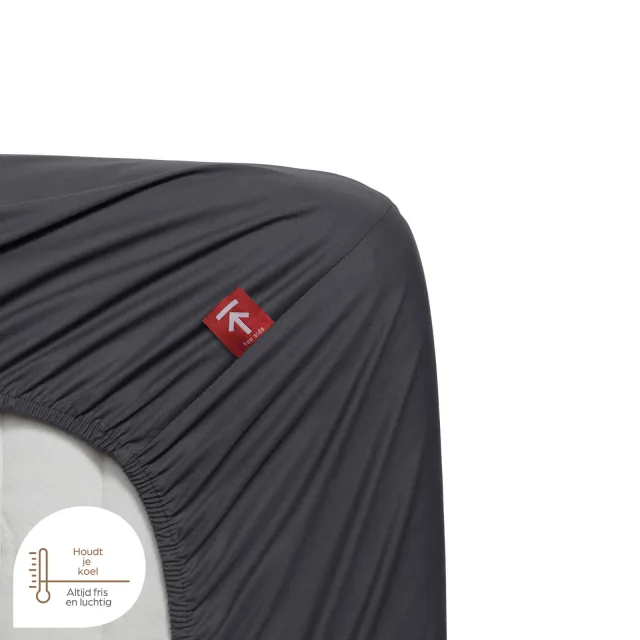 Beddinghouse percale katoenen hoeslaken antraciet