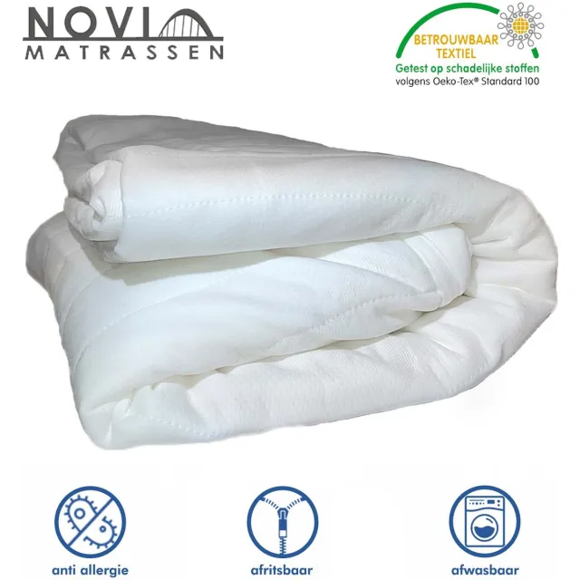 Novio matras Novio Matrashoes - matrasbeschermer met rits - 80x200cm - 16/18 kern - wit