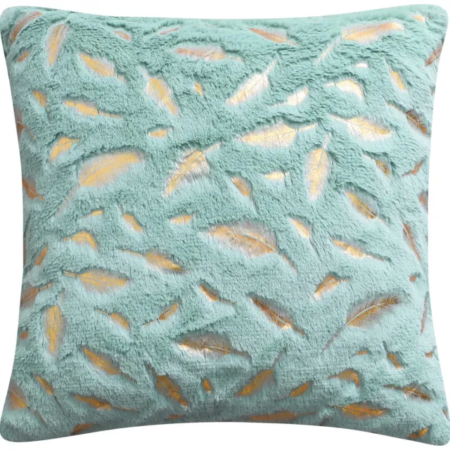 MEBLE ODNOWA Decoratieve Kussensloop - Lichtgroene Veren - 40x40 cm - Wasbaar