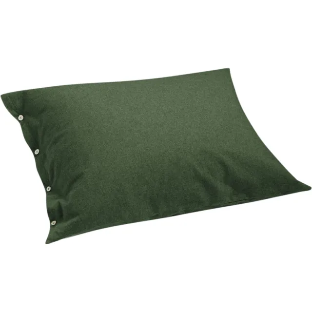 Yumeko kussensloop flanel mosgroen 50x60 - Biologisch & ecologisch - 1 stuk Moss Green