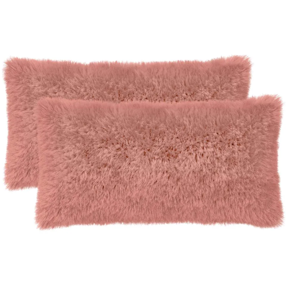 vidaXL Kussensloop 2 st HEERLEN Roze 40 x 80 cm PV Fleece, foto 3