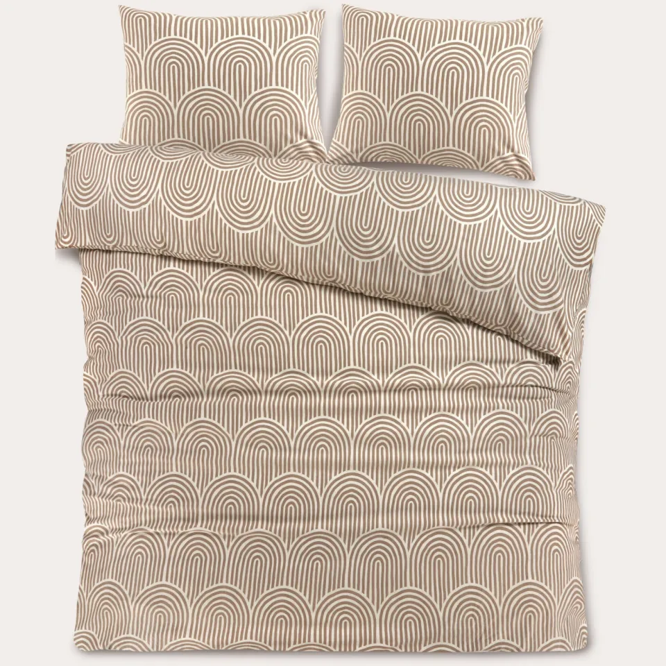 NOUS Living flanellen 2-persoons dekbedovertrek 200x220 cm - beige, foto 2