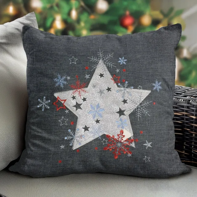 Jedeka Kerst Kussenhoes 40x40 cm - Sfeervolle Feestdagen Decoratie Donkergrijs
