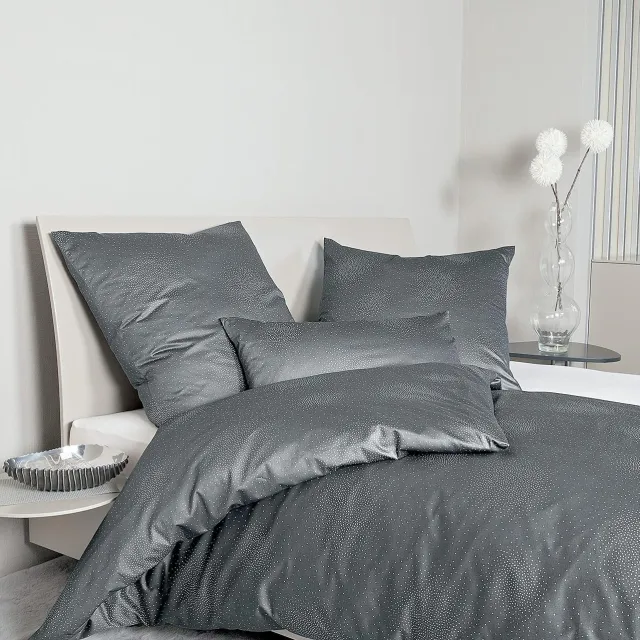 Janine Milano Mako satijn beddengoed 135x200cm + 80x80cm Moonlight Grijs
