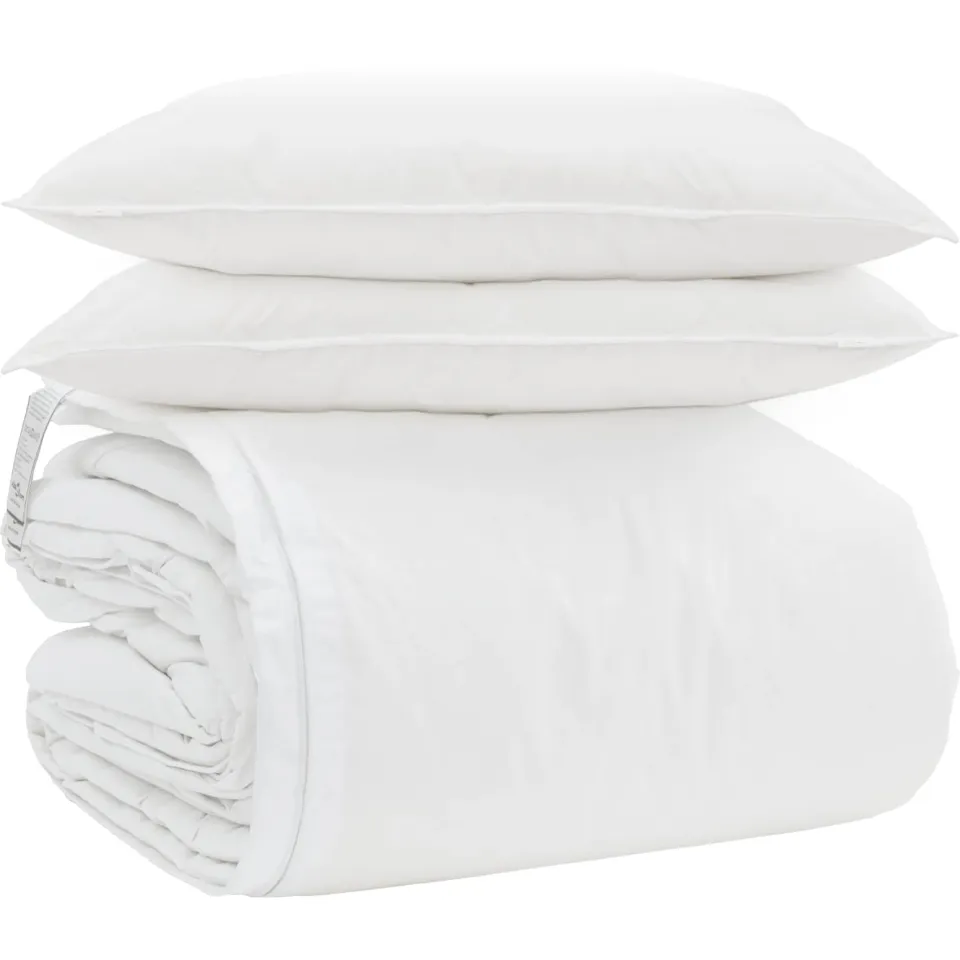 vidaXL Dekbed Set met kussen 3 st Wit Donsveertjes, foto 3