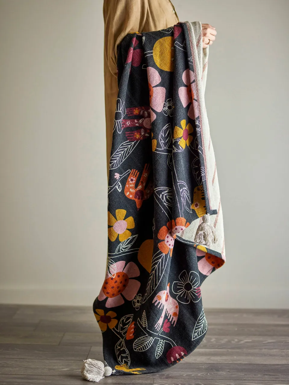 Bloomingville Vivielle plaid zwart, foto 5