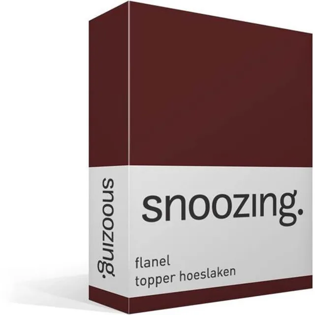 Snoozing Flanel - Topper - Hoeslaken - Lits-jumeaux - 160x210/220 cm - Aubergine