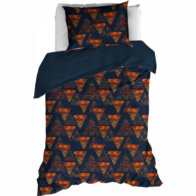 De Witte Lietaer Dekbedovertrek Caspian Eclipse Blue - Katoen Flanel Blauw