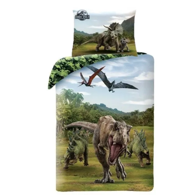 Jurassic World Dekbedovertrek Camo 140 x 200 cm - Katoen - 70 x 90 cm Multicolor