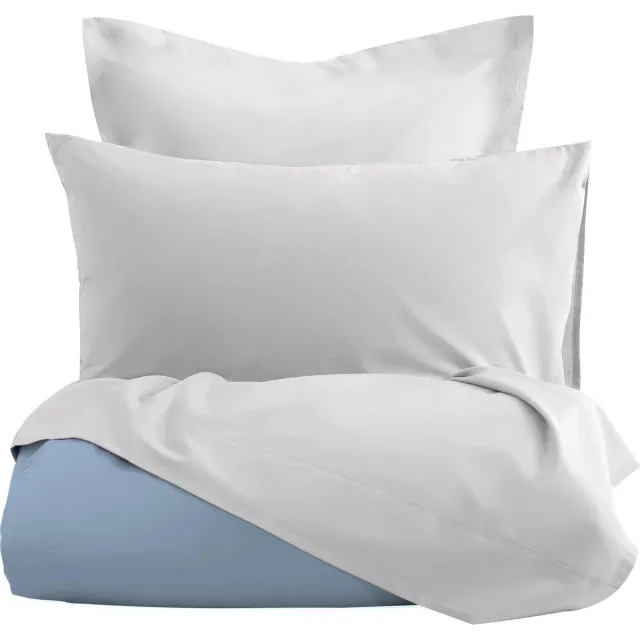 Romanette Comtesse - Flanel - Dekbedovertrek - Lits-jumeaux - 270x200/220 cm + 2 kussenslopen 60x70 cm - Blauw/wit