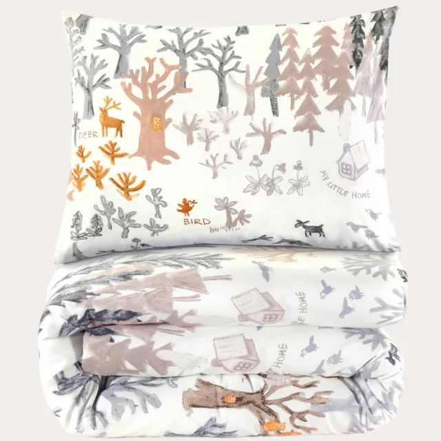 NOUS Kids katoenen dekbedovertrek 1-persoons (140x200 cm) Multi