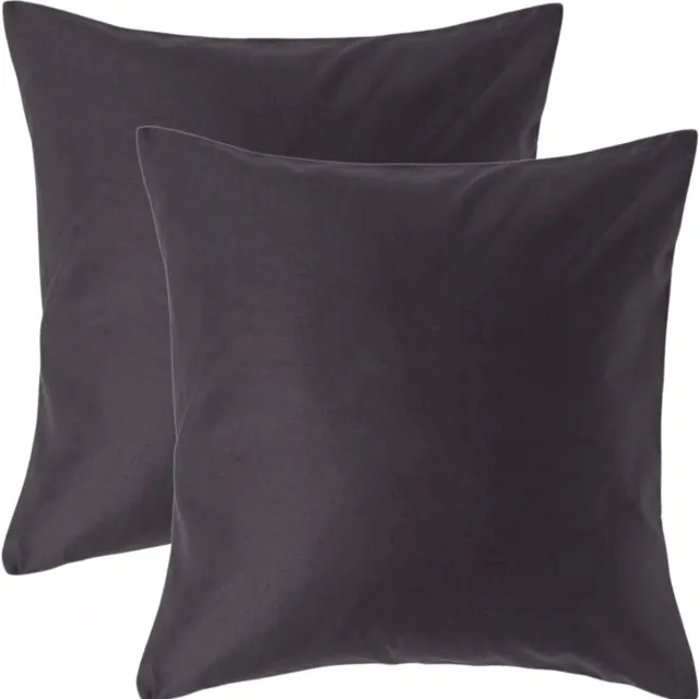Homescapes Luxe Satijn Kussensloop 40x40 cm – Antracietgrijs – Set van 2 – 100% Egyptisch Katoen Satijn – Draaddichtheid 1000