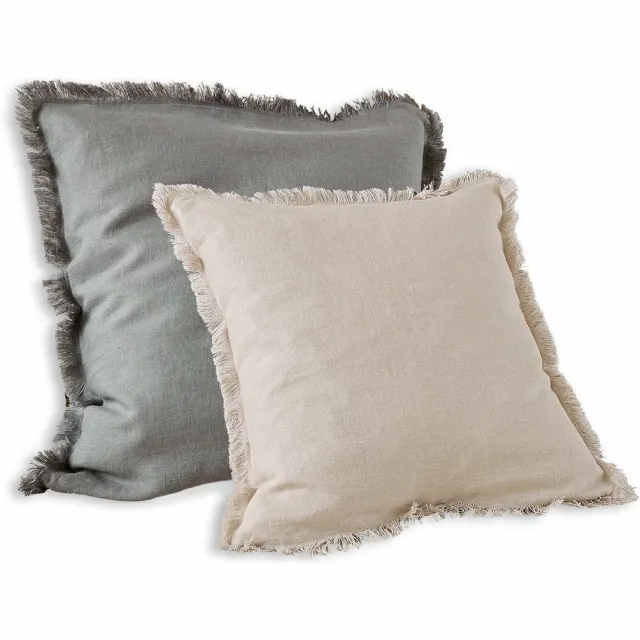 Loberon Kussenhoes set van 2 Quebo grijs/beige