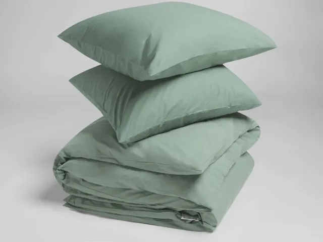 Yumeko dekbedovertrek percal katoen jade groen 200x200 + 2/60x70 - Bio, eco & fairtrade