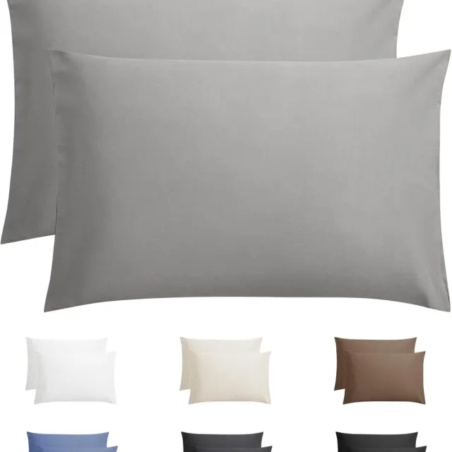 Zelora Kussensloop 60x70 - 2 Stuks - 100% Katoen - Hotelsluiting - Grijs