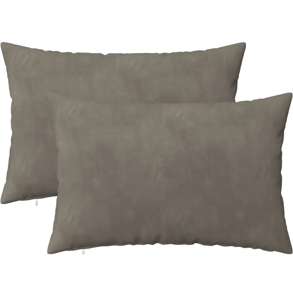 vidaXL Kussensloop 2 st HEERLEN Lichtgrijs 40 x 60 cm fluweel