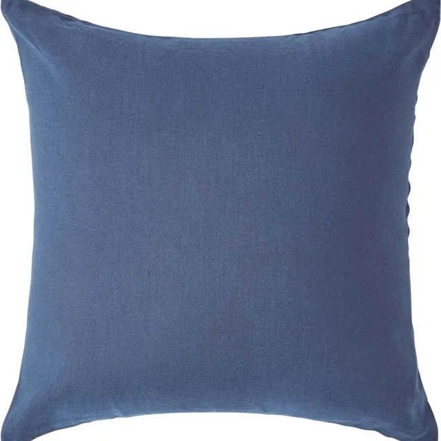 Homescapes Linnen kussensloop 40 x 40 cm - Marineblauw