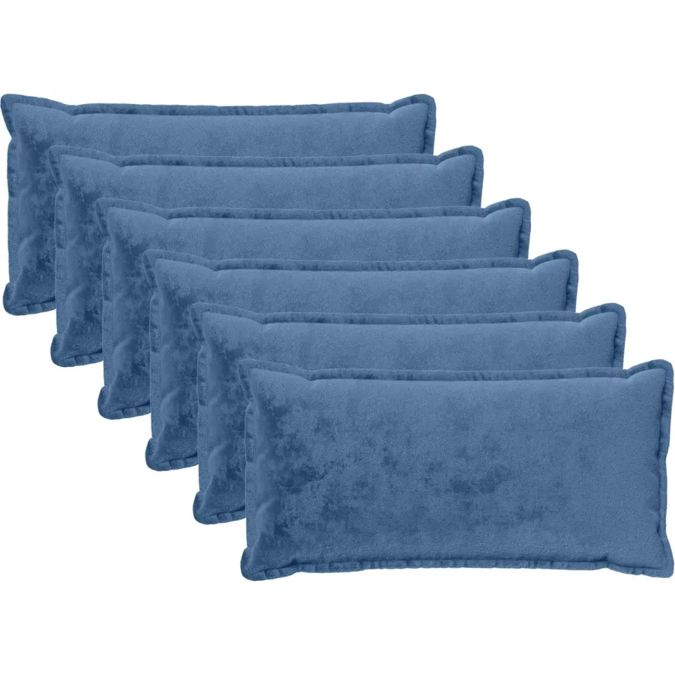 vidaXL Kussensloop 6 st HOUTEN Lichtblauw 40 x 70 cm Flanel blauw, foto 3