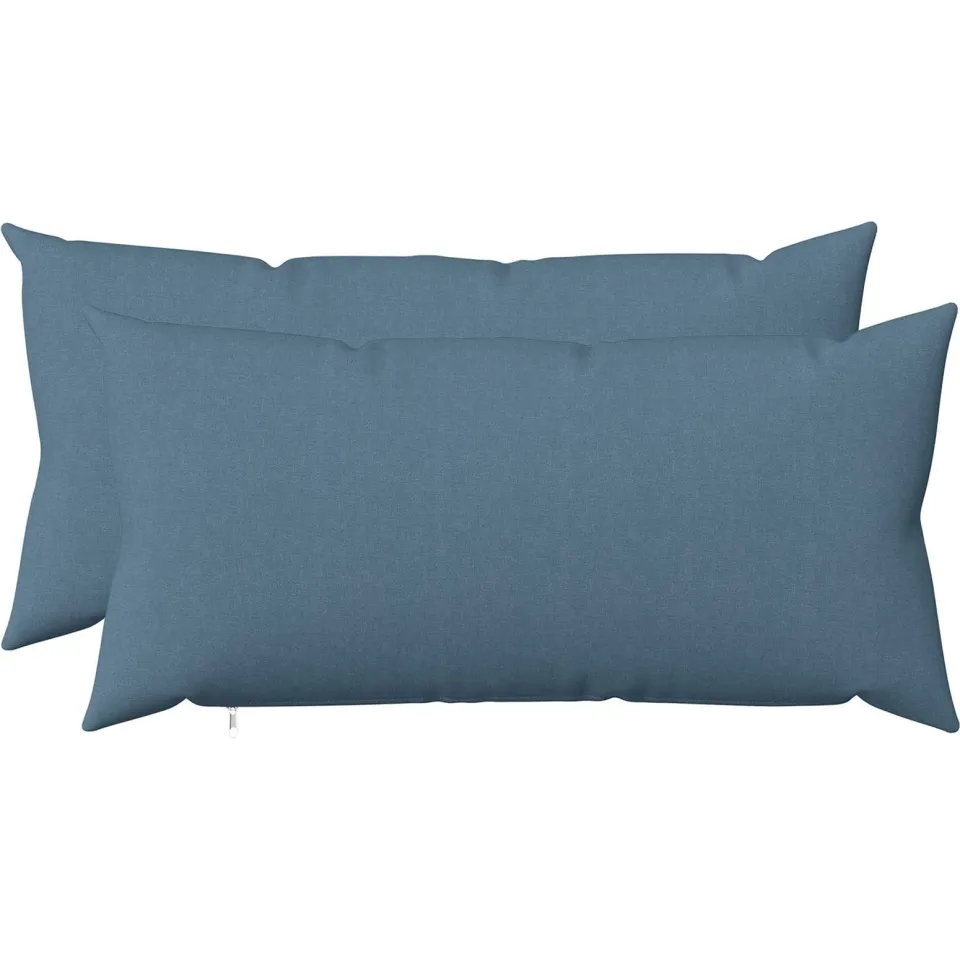 vidaXL Kussensloop 2 st HEERLEN Jeans Blauw 40 x 80 cm Stof, foto 3