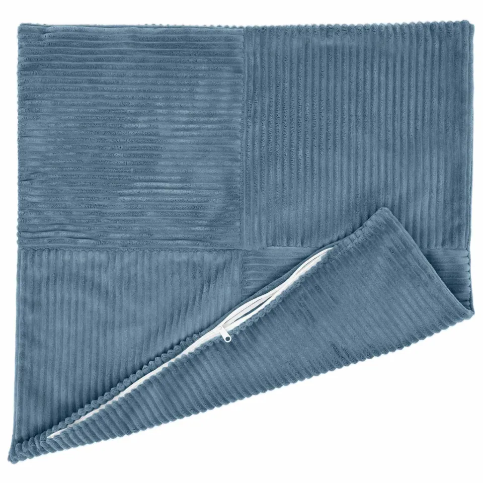 vidaXL Kussensloop 12 st ALMELO Blauw 45 x 45 cm corduroy, foto 4