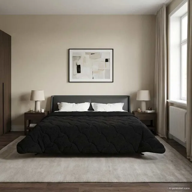 vidaXL Winter Dekbed 240 x 220 cm Winter Zwart