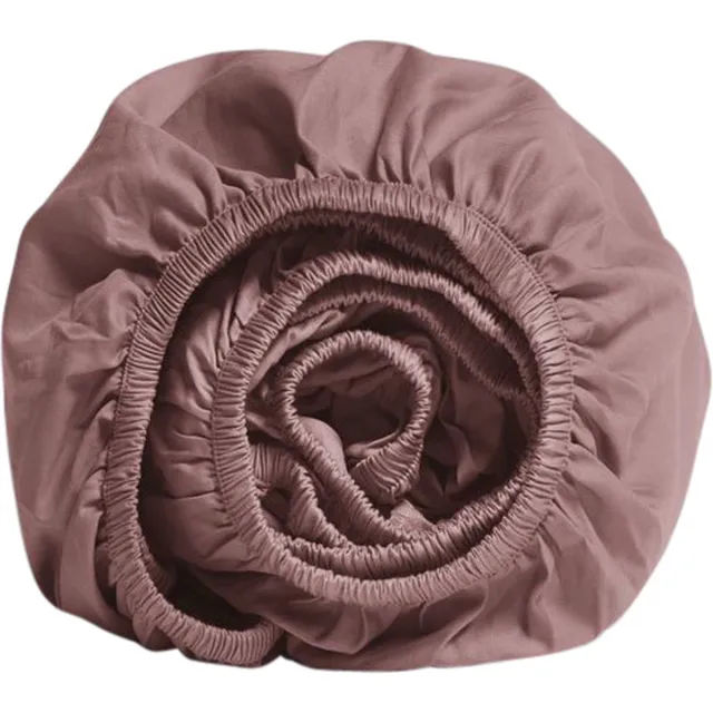 Yumeko hoeslaken katoensatijn poederroze 140x200x30 - Bio, eco & fairtrade Blush Rose