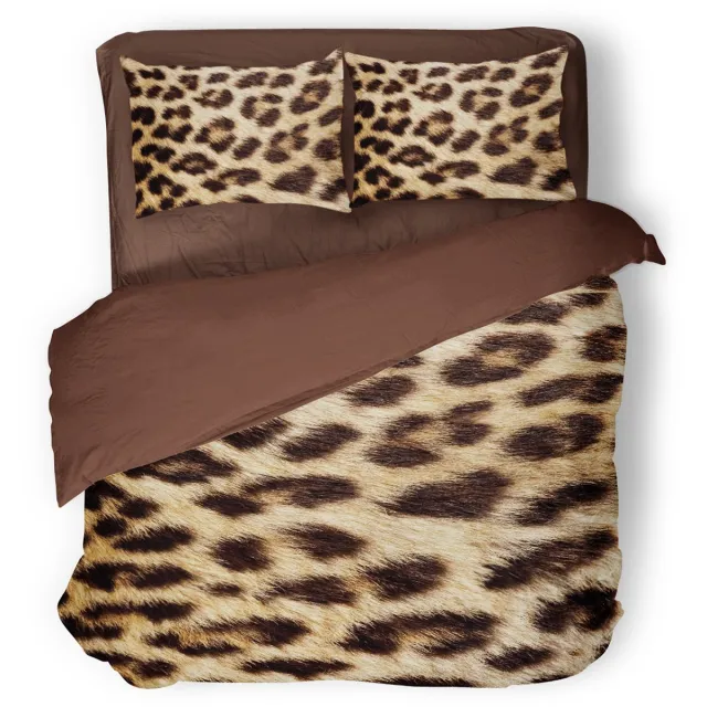 Eleganzzz Dekbedovertrek Jungle Chic - Brown - Dekbedovertrek 240x200/220cm - Micropercal - Lits Jumeaux - Dekbedovertrekken - Panterprint Dekbedovertrek