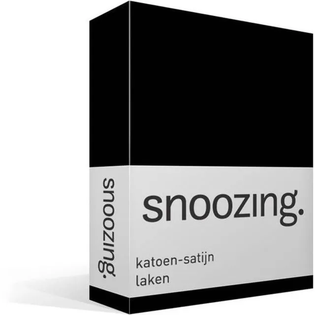 Snoozing Katoen-satijn - Laken - Zwart