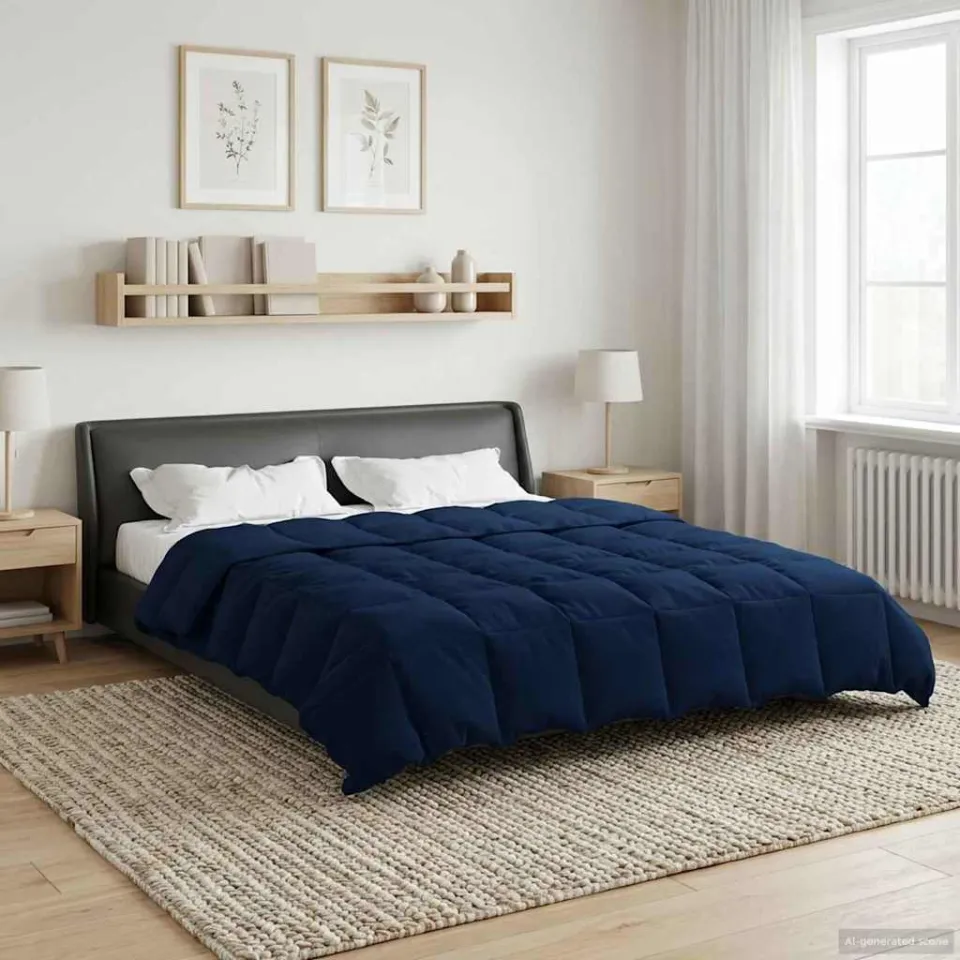 vidaXL Zomer Dekbed 200 x 240 cm Zomer Microfiber (100% polyester) blauw, foto 4