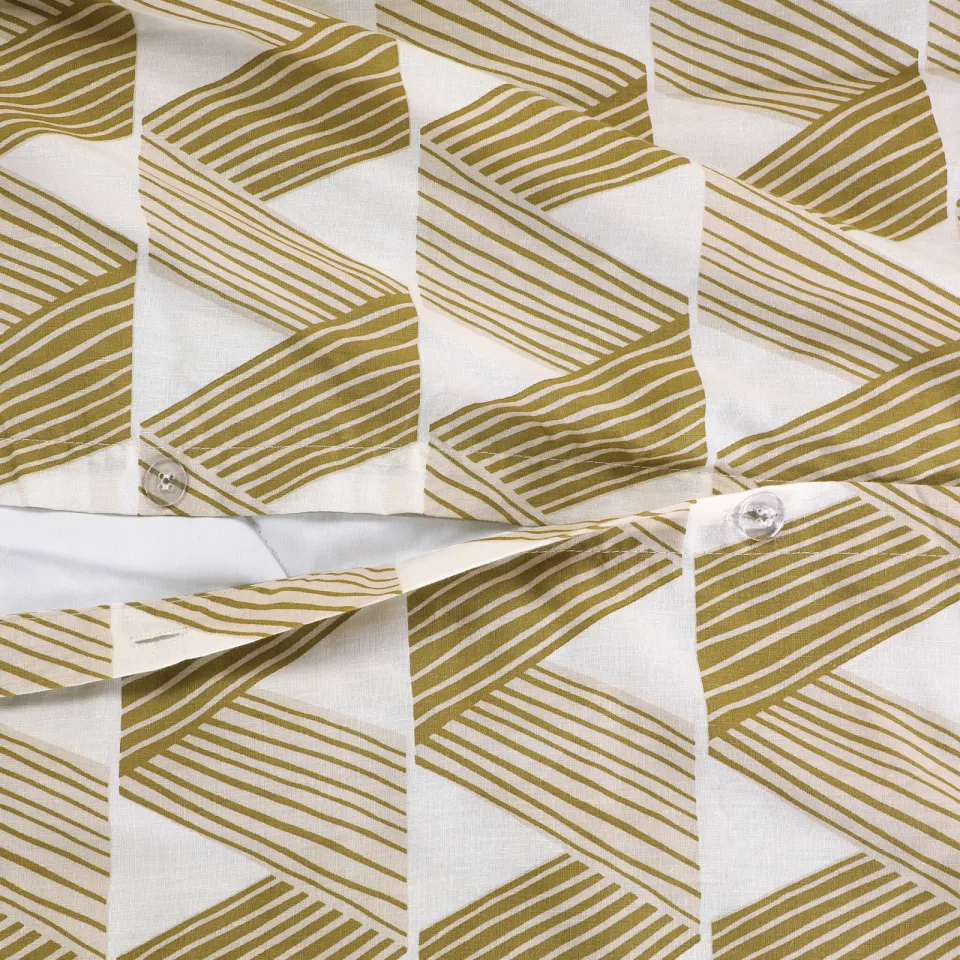NOUS Living Zigzag Stripe katoenen dekbedovertrek beige, foto 7